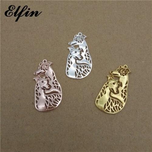 Elfin Wholesale Trendy Whippet Couple Pendants