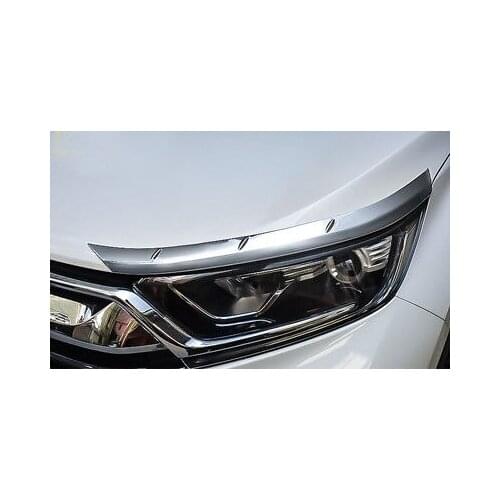 Chrome Front Head Light Lamp Eyelid Cover Trim 2pcs For Honda CR-V CRV 2017 2018