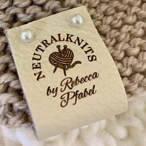 100PCS Custom Logo Leather Labels, Personalised Text Leather Tags for Knitting, personalized garment branding labels Tags