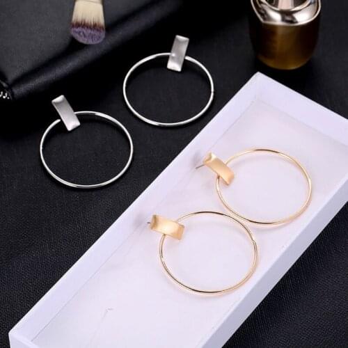 Round Ring Earrings Exaggerated Versatile Hollow Ring Earrings