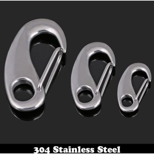 M30 M50 M70 M100 304 Stainless Steel SS Egg-Shaped Egg Shape Buckle Wire Rope Rigging Quick Spring Chain Hook Clip Snap Shackle