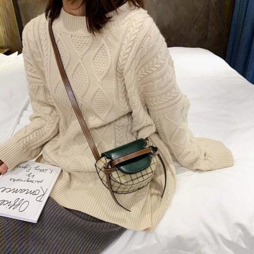 Fashion womens Bag Messenger Bag Shoulder Bag Casual Korean Style Hit Color Saddle Bag Soft Mini Bag 2021 Luxury Lady Bag