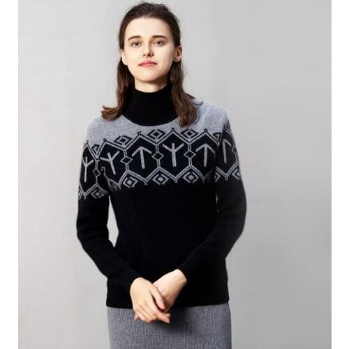 ZHILI 2018 New Autumn Winter Cowlneck Knit Cashmere Sweater