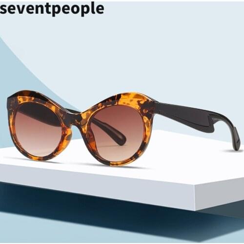 2021 New Fashion Retro Round Sunglasses Women Luxury Brand Vintage Cat Eye Sun Glasses For Female Trendy Oval Eyeglasses Men