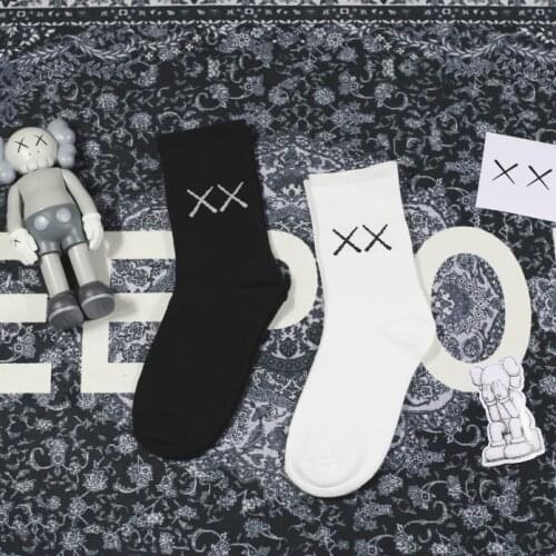 Ins original KAES joint name XX Sesame Street College style couple Baitie Korean socks men and womens long socks