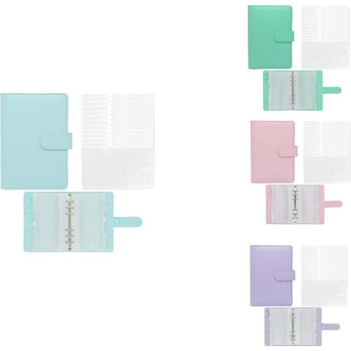 A6 Binder Pockets,Can Be Filled with 6 Round Binder Sets, Suitable for Personal Planning Notepads, Budget Binders