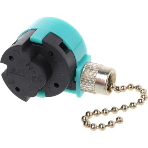 Y98B 3A/250V 6A/125V Zipper Switch 3 Speed Pull Chain Control Nickel Fan Wall Switch