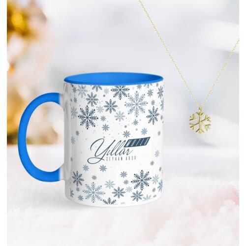 Personalized Christmas Happy Birthday Blue Mug and Snow Them Kolye-17