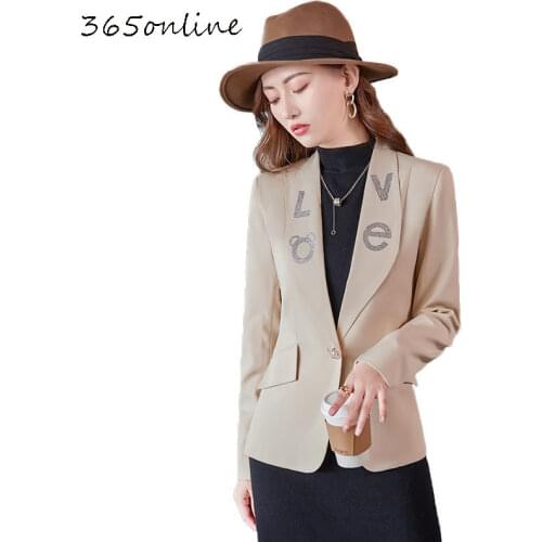Fashion OL Styles Long Sleeve Blazers Jackets Coat Autumn Winter Women Business Work Wear Ladies Outwear Blaser Tops