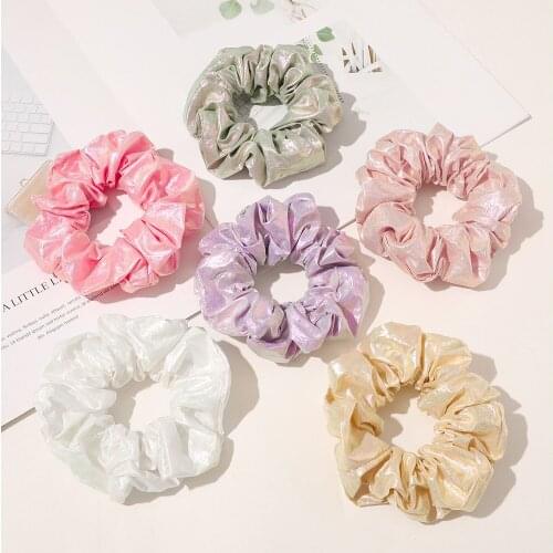 Pearl Shinning Hair Scrunches For Women New Fabric Summer Elastic Hair Bands For Girls Ponytail Holder HaIR Accessories Set