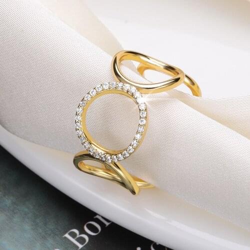 Zircon Luxurious Round Men Ring Wedding Party Ceremony Ring Accessories Fashion Jewelry Hot Exquisite Gift