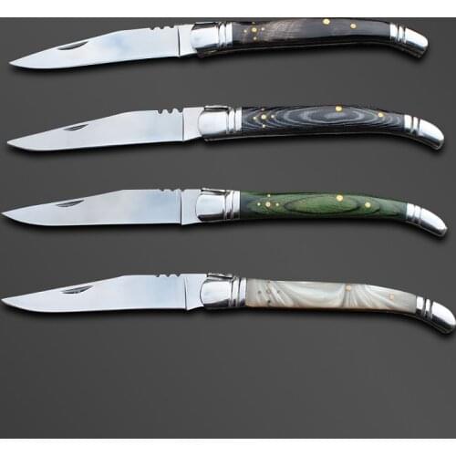 1pcs 7.6" Portable Outdoor Camping Folding Knife Self-defense Pocket Knives Mini Survival Hunting Knifes BBQ Picnic EDC Tool