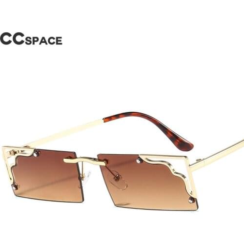 46663 Small Square Rimless Sunglasses Fashion Men Women Shades UV400 Vintage Glasses