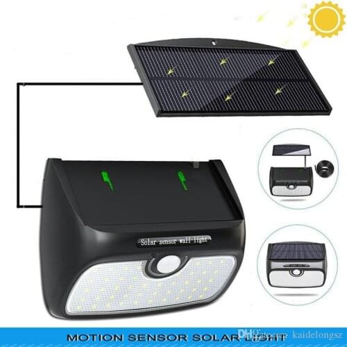 LED Solar Light Garden Motion Sensor Light Outdoor Waterproof Solar Panel Power Lights Separate Security Street Path Wall Lamp