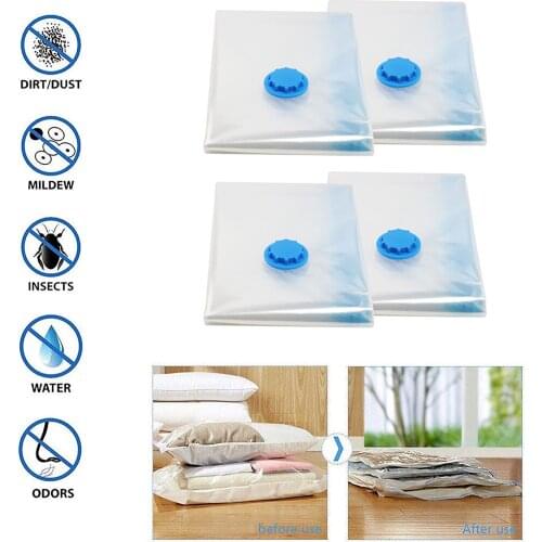 Convenient Vacuum Bag Storage Home Organizer Transparent Clothes Organizer Seal Compressed travel Space Saving Bags Package 4PC