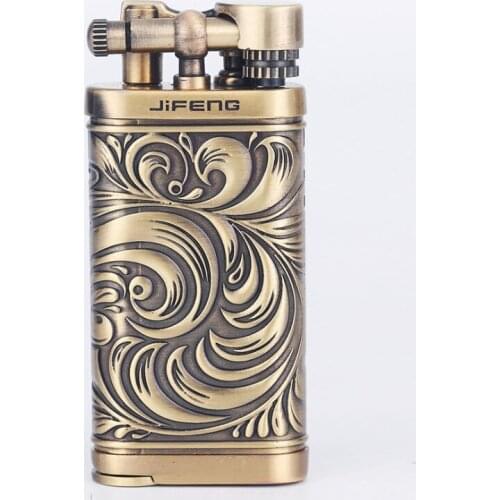 Vintage Flint Kerosene Lighters Flame Retro Metal Grinding Wheel Petrol Old Trenches Cigarette Lighter Smoker Gadgets