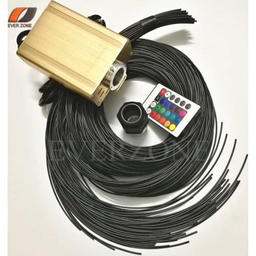 Waterproof 2mm PMMA End Emitting Fiber Optic Light Strands 30pcs Length 3m with 16W LED Light Source IR Controller