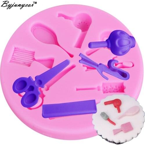 Byjunyeor M216 Woman Makeup Comb UV Resin Silicone Mold Fondant Chocolate Candy Lollipop Crystal Epoxy Soft Clay Bake Tool