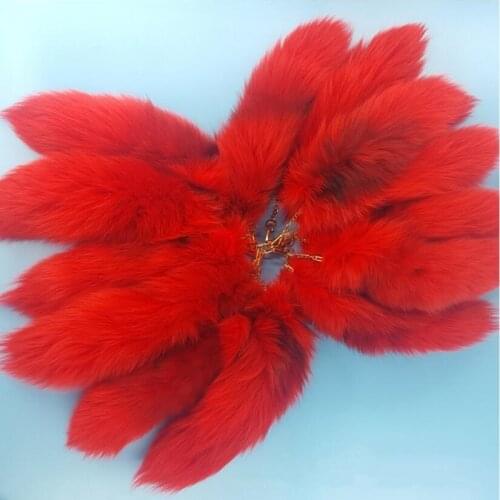 Womens Bag Charm Tail keychain Long Fox Fur Tail Handbag car Trinket Pendant Accessories Furry Charm for Bags Key Chains