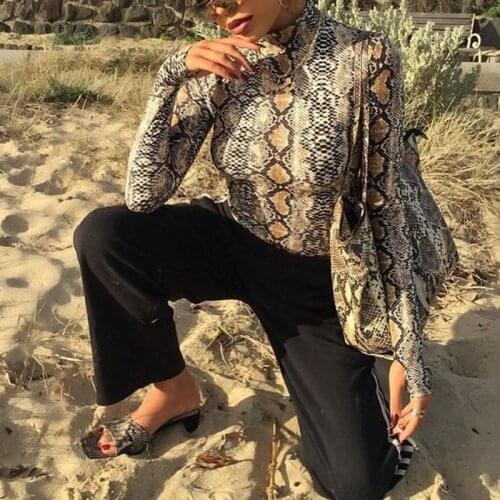 2021 Spring Autumn Fashion New Women Long Sleeve Turtleneck Serpentine Sexy Skinny Bodysuit Sexy Casual Slim Palysuit Jumpsuit