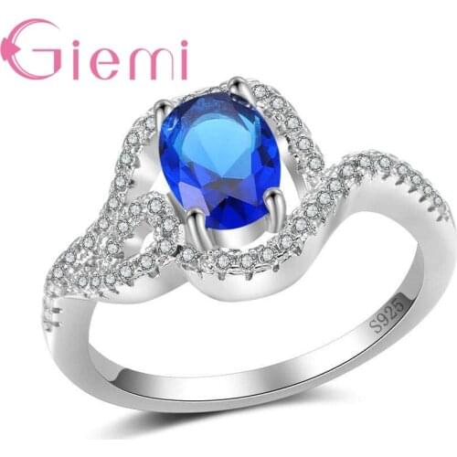 Authentic 925 Sterling Silver Rings for Wedding/Bridal Hot Sale Cubic Zirconia CZ Jewelry Women Fashion Finger Anillos