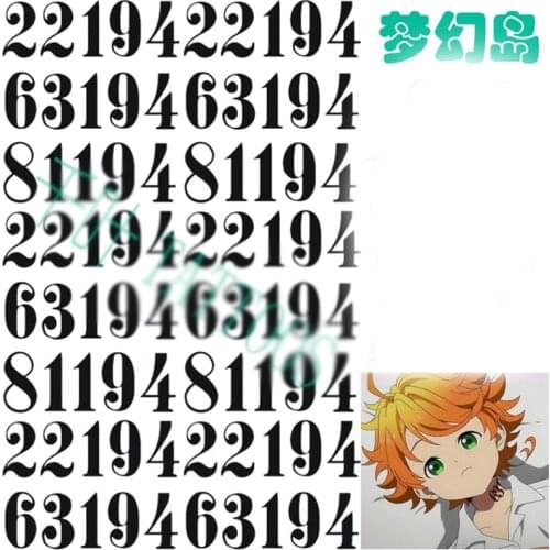 1pcs Anime The Promised Neverland Temporary Neck Tattoo Number Sticker Cosplay Prop Decor for Boy Girl Christmas Gift