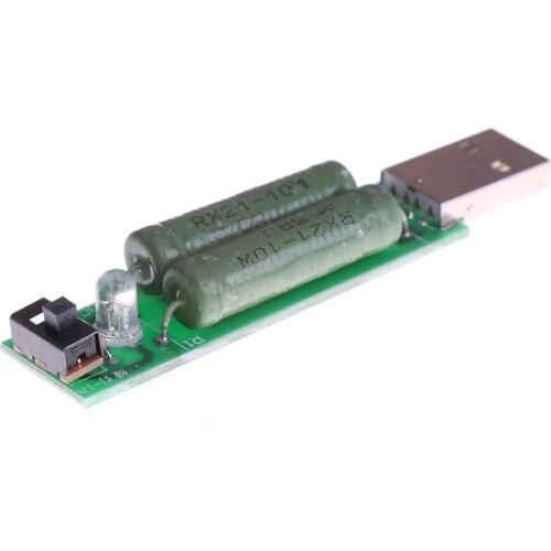 1PC USB Mini Discharge Interface Load Resistor With Switch 2A 1A Green Drop Ship