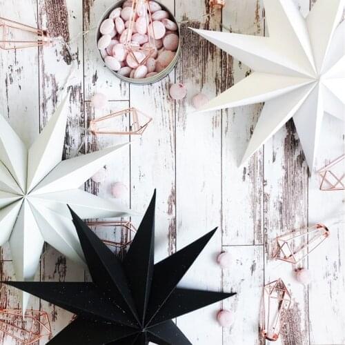 11 Colors Hanging Paper Star Lantern Decoration Solid Color Nine-pointed Party Festival New Year Christmas Decoration for Home