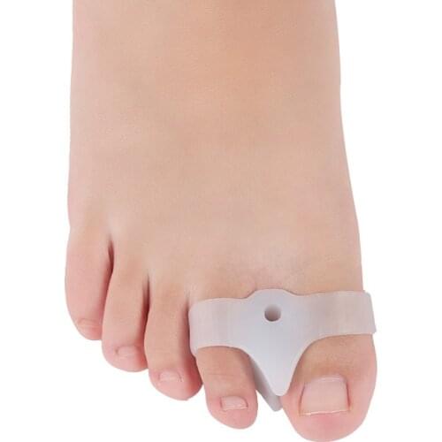 2Pairs Two Hole Bunion Adjuster Hallux Valgus Guard Separateur Orteil Toe Separator Gel Foot Fingers Thumb Valgus Protector