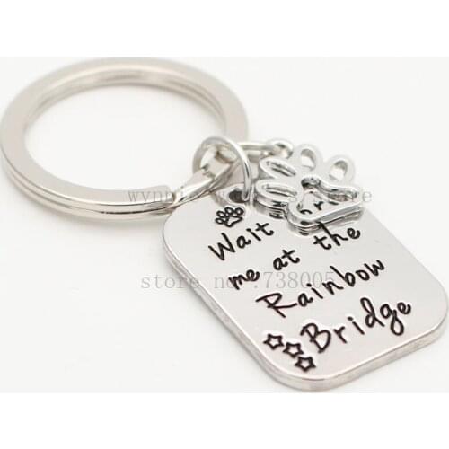 2017 new Personalised Pet Memorial "Wait for Me at Rainbow Bridge "Pet Loss Dog Cat Loss Pet Memory Keepsake Loss of Pet