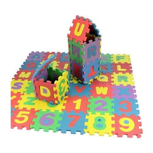 HOT 36 pcs children mini EVA Foam Alphabet Letters Numbers Floor Soft Baby Mat 3D puzzle Kids Educational toys