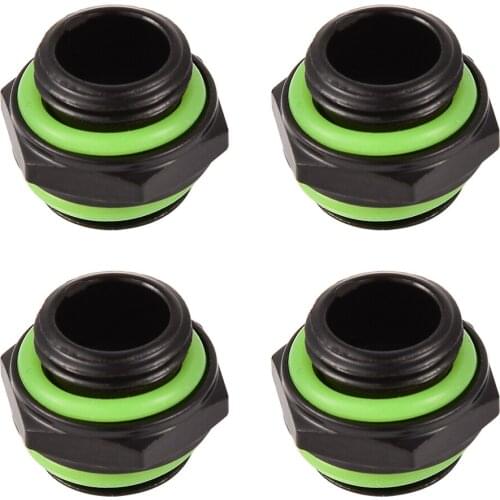 4pcs Water Cooling Fittings Adapter G1/4 Thread Brass Hex Adapter Connector for Computer Water Cooling System