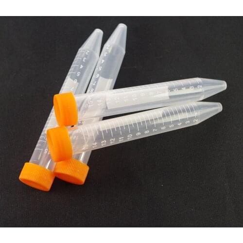 4pcs 15ml Lab Plastic Scale Centrifuge Tube V-bottom With Cap EP Tube PCR Tube Sample Specimen