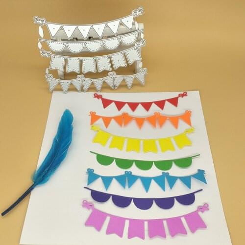4 types of holiday bunting metal cutting molds for scrapbooking photo album decoration DIY handmade art