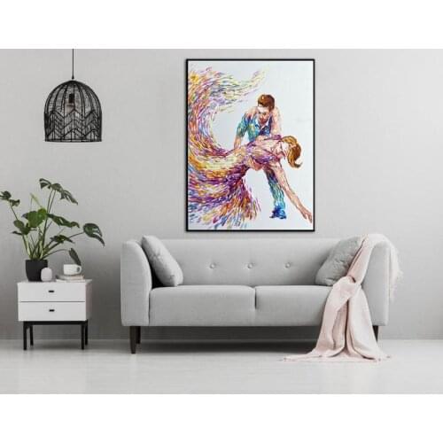 Framed Abstract oil painting for living room