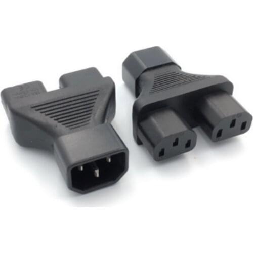 Worldwide Use Plug Adapter PDU PSU USP Power Adapters IEC C14 to 2 C13 Splitter Y Plug Adapter Converter for AC Power Supply