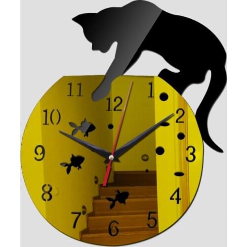 New hot acrylic mirror wall clock modern design clocks reloj de pared watch living room needle europe design