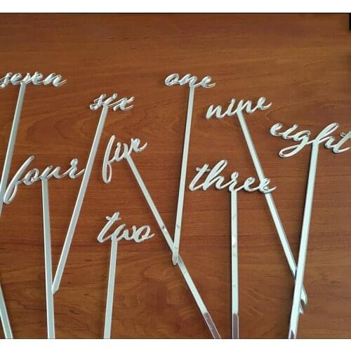 Acrylic Wedding Table number Seat Card Cake Topper Number Signs Decorative Digital Topper Wedding Party Direction table signs