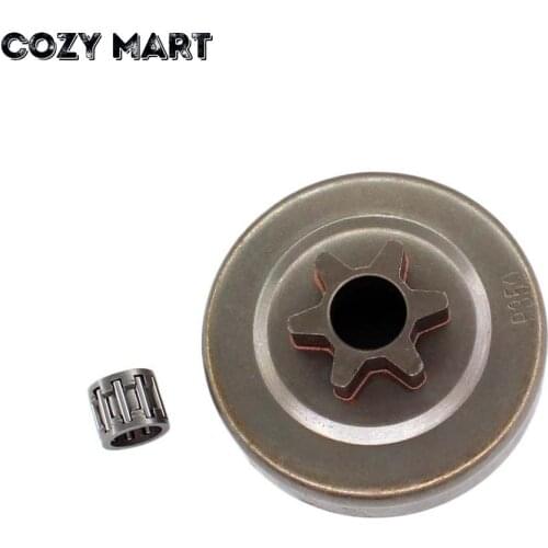 3/8"-6T Clutch Drum Sprocket Assy w/ Needle Bearing for Partner 350 351 352 370 371 390 420 Poulan 2050 2055 2115 2150 Chainsaw