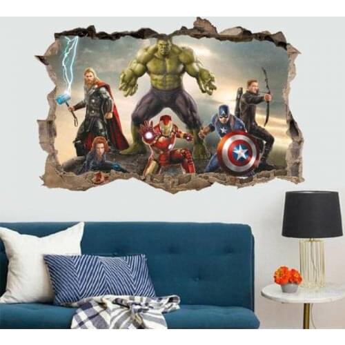 Avengers Avengers Sticker Decal Wall Decor Superheroes Kids Teen Room 3D PVC Quality Healthy 70x50cm
