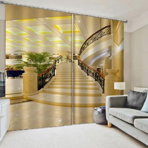 Europe building stairs curtains 3D Blackout Curtains For Living room Bedding room Drapes Cotinas