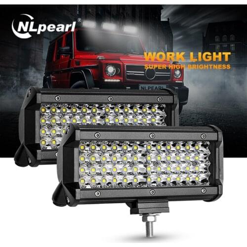 Nlpearl 4" 7" 72W 144W LED Work Light Bar for Tractors 6000K Spotlight LED Light Bar Offroad Boat Car Truck ATV SUV 4x4 12V 24V