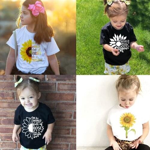 Sunflower Toddler Shirt Kids T-Shirt Childrens Tshirts Gift for Boys Girls Gift Toddler T Shirt Baby Casual Shirts Fashion Tee