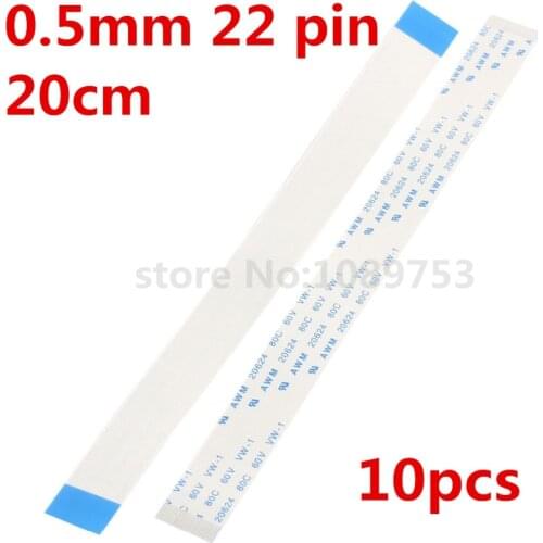 10pcs FFC/FPC Flexible Flat Cable 0.5mm pitch 22 pin 200mm Isotropy A cable AWM 20624