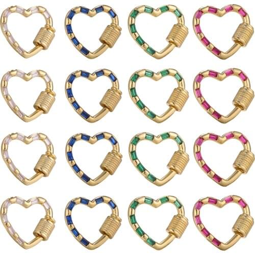 Juya DIY New Designer Decoration Carabiner Love Heart Flash Round Lobster Screw Clasps For Hanging Chains Pendant Jewelry Making