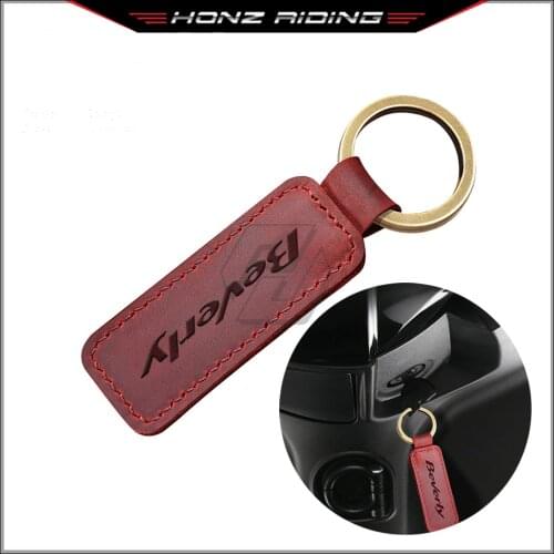 For Piaggio Beverly 300 S Scooter Key Motorcycle Cowhide Keychain Key Ring