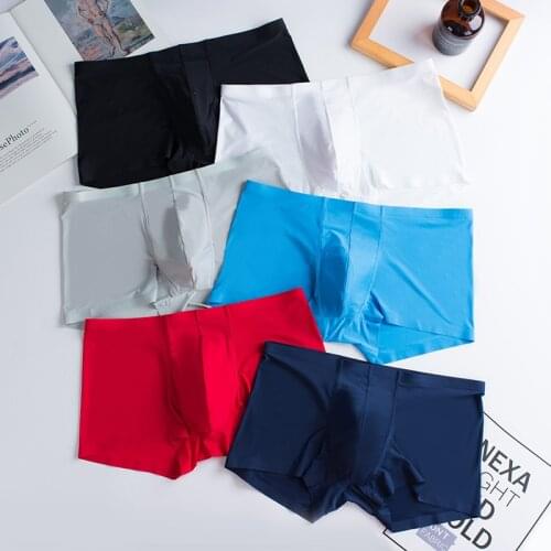 Cool Thin Wholesale Mens Underwear Seamless Quick-drying Ice Silk Boxer Men Male Comfortable High-quality Pants