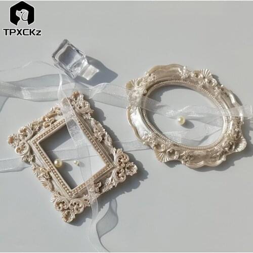 Ins Golden Retro Small Photo Frame Photo Props Frame Ornaments Home Decoration Photo Props Nail Cosmetics Shooting Decoration