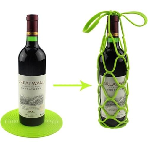 50pcs/lot Multifunction Silicone Insulation Mat Placemat Drink Glass Coaster Tray Wine Bottle Basket Bottle Bag for Picnic