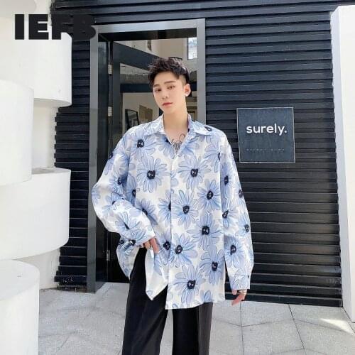 IEFB Mens Wear Design Loose Autumn New Logn Sleeve Shirts For Male 2021 Fashionable Single Breasted Lapel Shirts Male 9Y4044